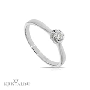 Solitaire Diamond Engagement Flower Shape Ring