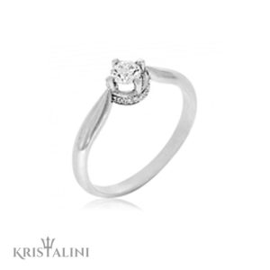 Crown Solitaire Diamond four prongs Engagement Ring